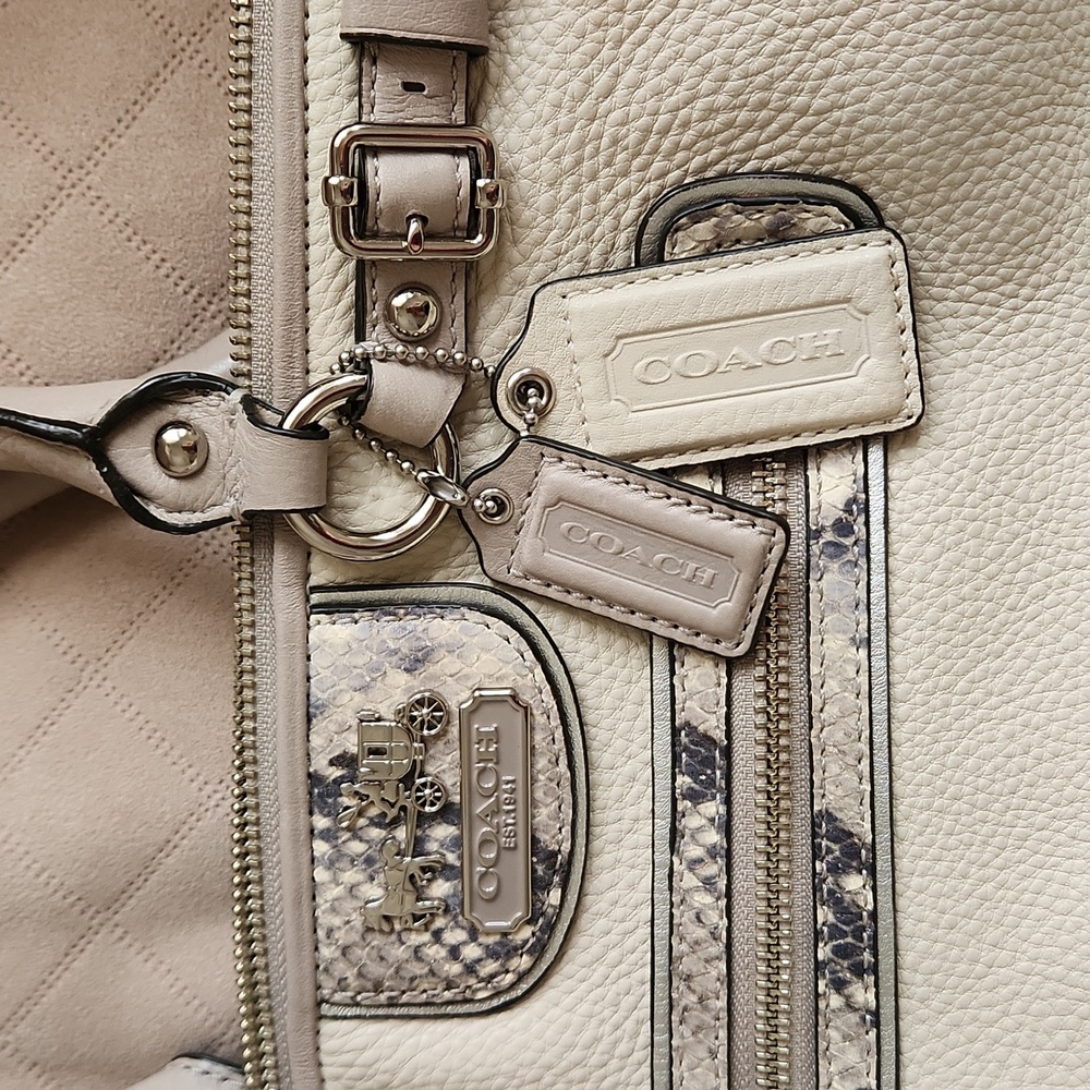 Coach Madison Embossed Python Leather Shoulder Bag - image 2
